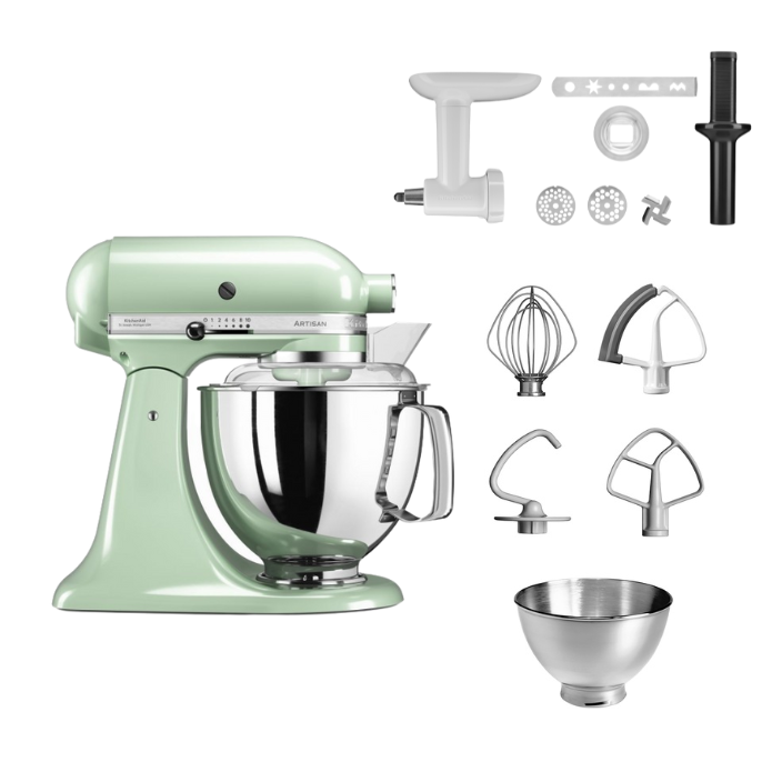 KitchenAid 4,8 L 5KSM175 Artisan Küchenmaschine Cookielover mit Fleischwolf+Spritzgebäckvorsatz