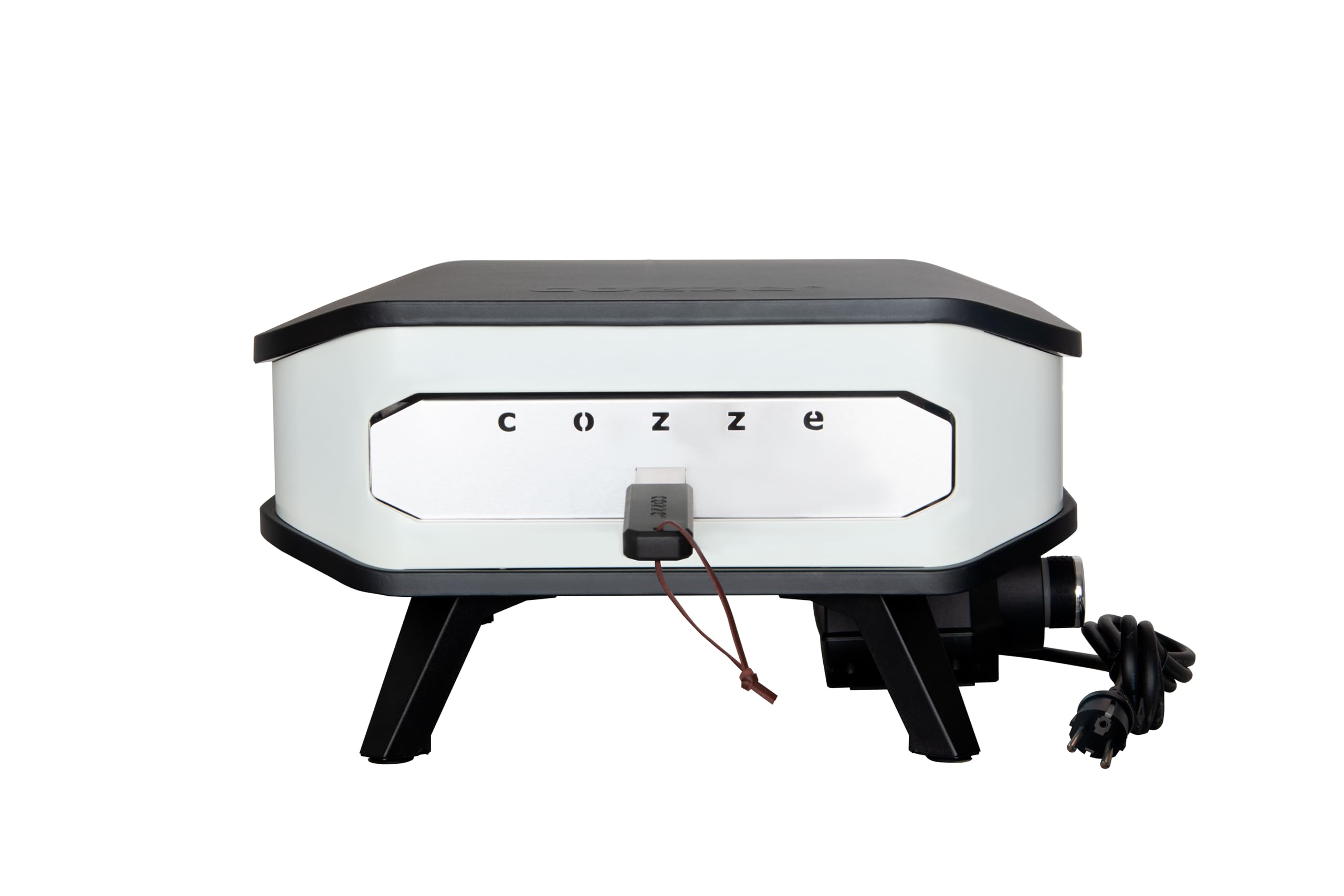 cozze® 13" Elektro-Pizzaofen mit Pizzastein, 230V/2200W, Digitale Temperatursteuerung, inkl. Frontabdeckung, Schwarzes