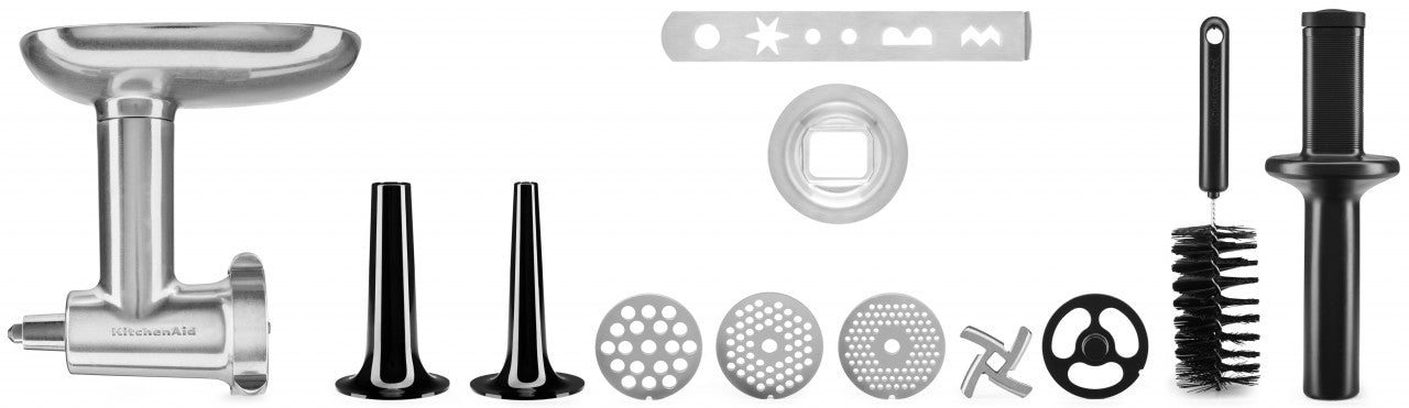 KitchenAid Metallfleischwolf Set mit Spritzgebäckvorsatz + 5KSMMGA Gr. 8