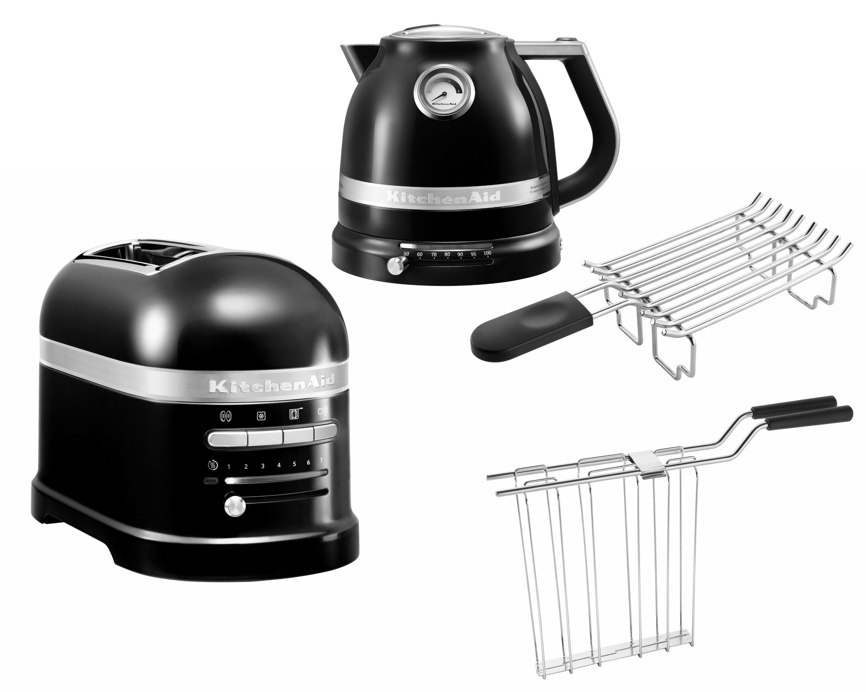 KitchenAid Artisan Frühstücksset inkl. Wasserkocher 5KEK1522, 2 Scheiben Toaster 5KMT2204 und Brötchenaufsatz