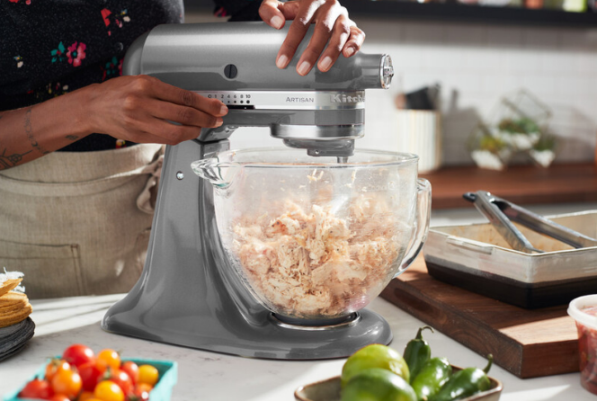 KitchenAid 4,8 L 5KSM185 Artisan Küchenmaschine Meatlover Metallfleischwolf 5KSMMGA Gr. 8