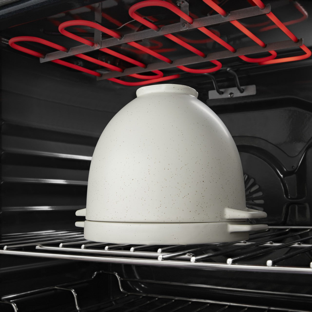 KitchenAid Brot-Backschüssel 5KSM2CB5BGS Grey Speckle mit KitchenAid Brotmesser KKFTR8BRWM+ Rezeptbuch Brot&Brioche