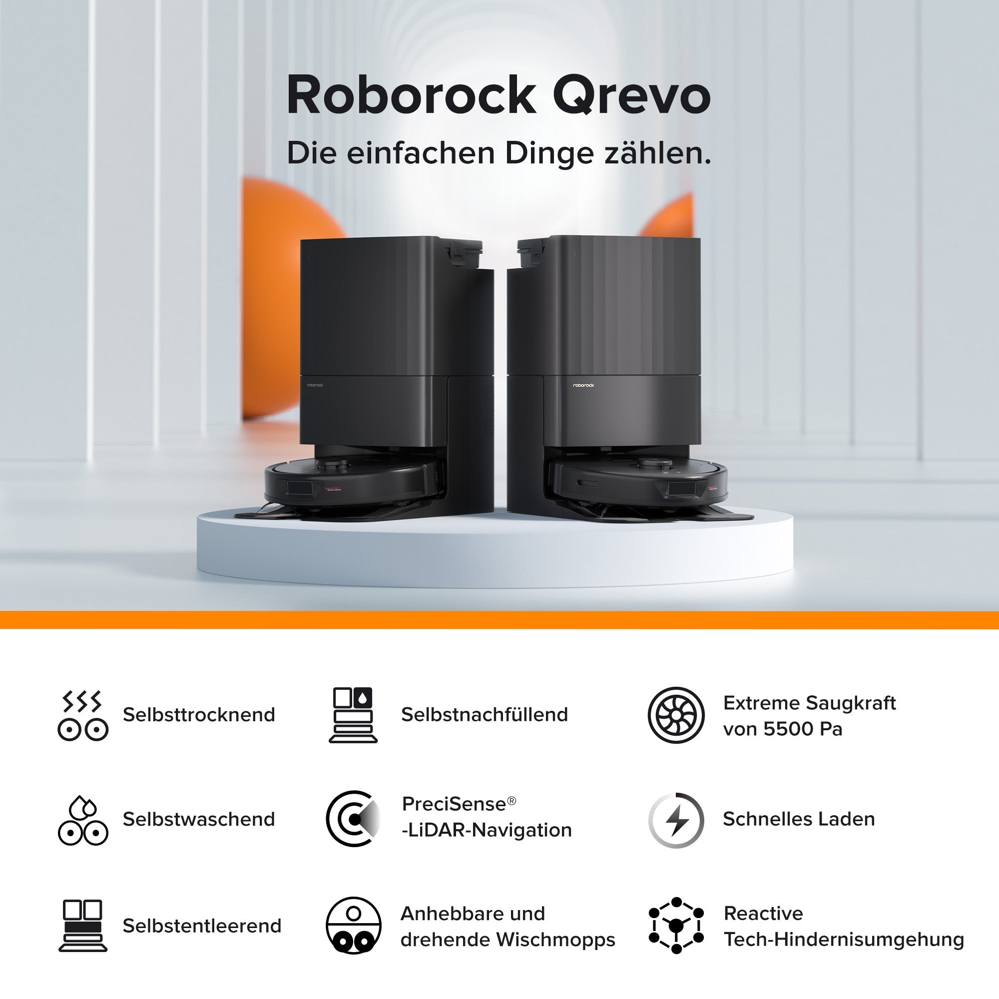 Roborock Qrevo Saugroboter mit Multifunktions-Dockingstation