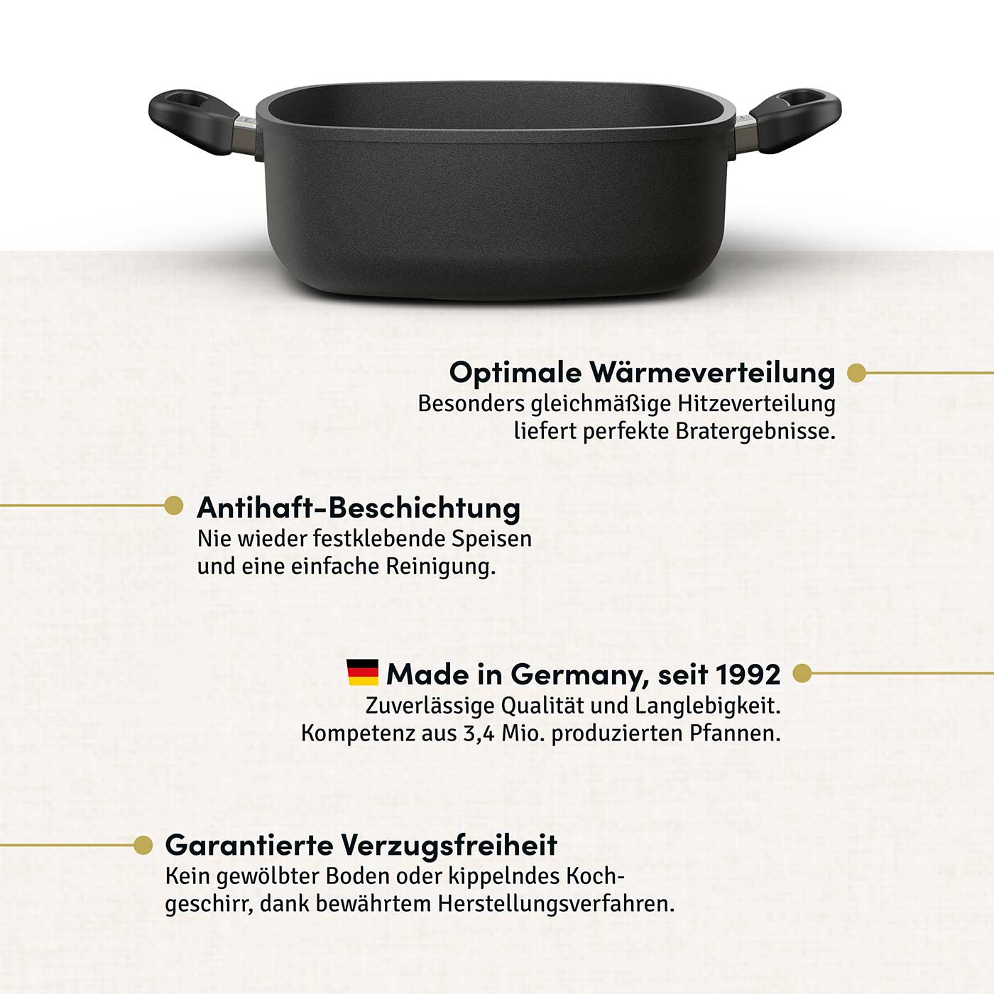 Bräter eckig 28x28 cm I Deckel optional