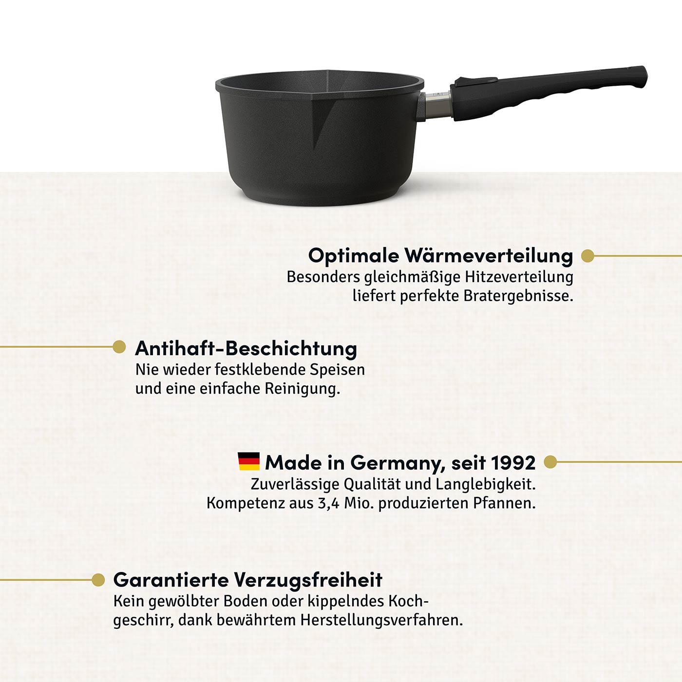 Stieltopf I Stielkasserolle Ø 18 cm I Deckel optional