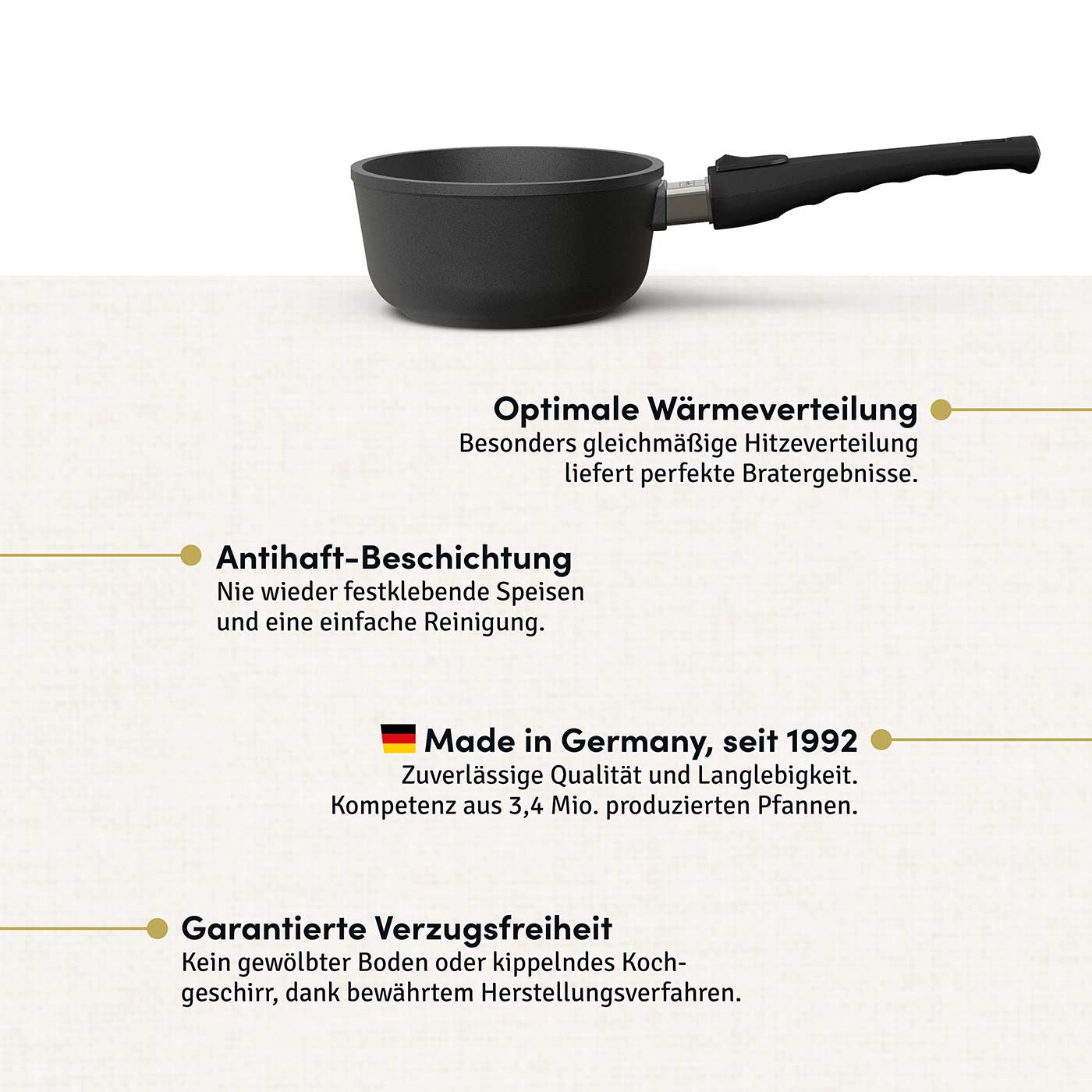Stieltopf I Stielkasserolle Ø 16 cm I Deckel optional