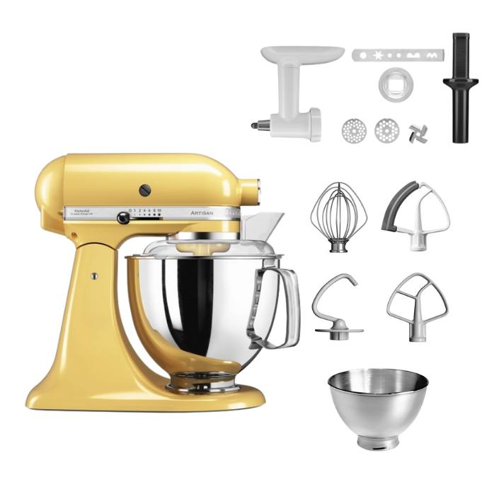 KitchenAid 4,8 L 5KSM175 Artisan Küchenmaschine Cookielover mit Fleischwolf+Spritzgebäckvorsatz