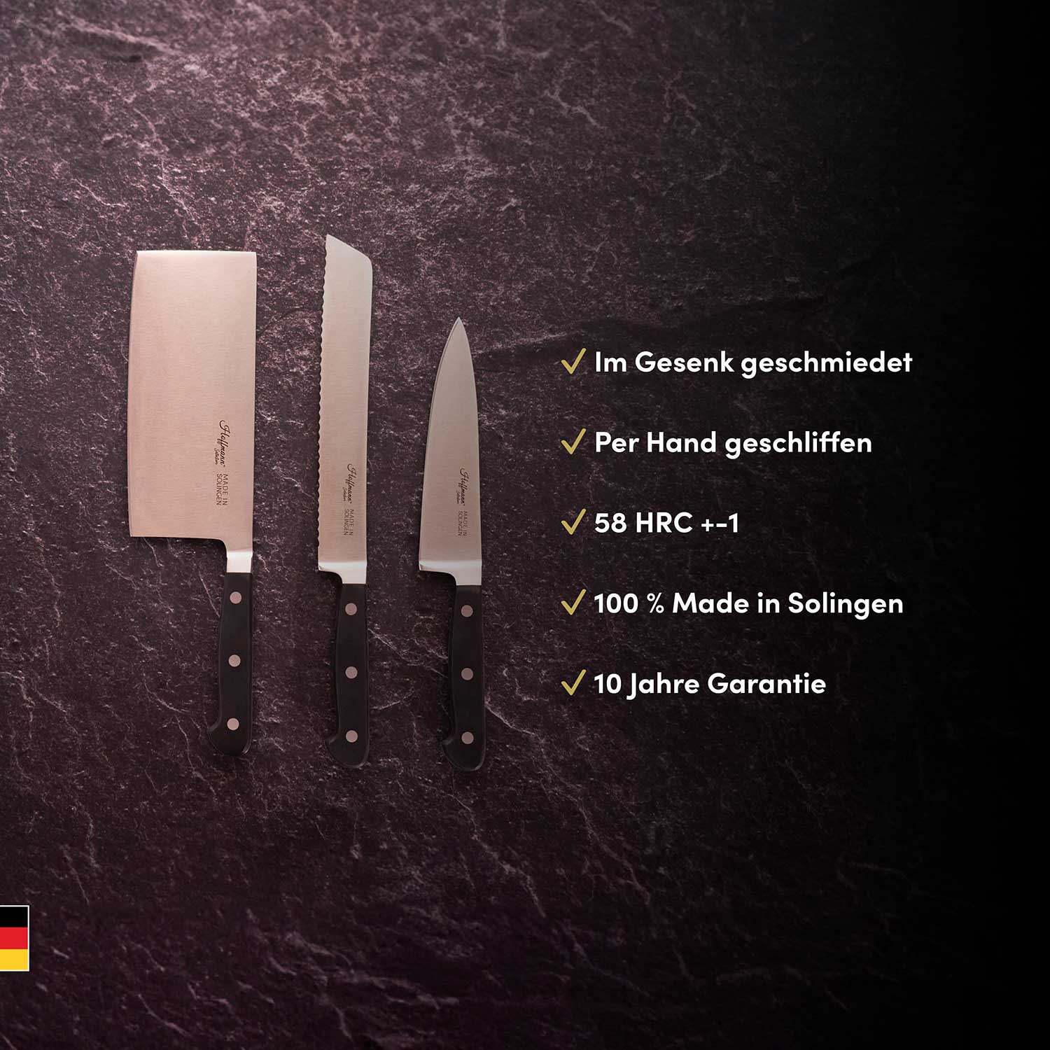 Chefmesser 21 cm, handgeschmiedet in Solingen